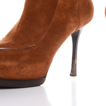 Saint Laurent Suede Platform Boots 38.5 Brown 11 of 12