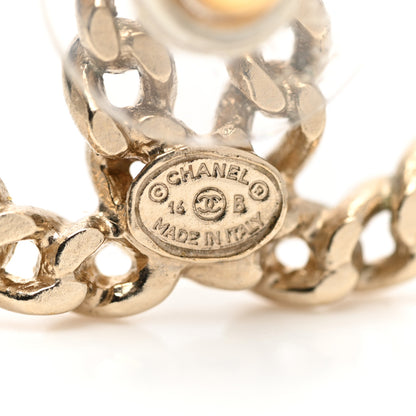 Chanel Metal Chain Link CC Earrings Gold 3 of 5
