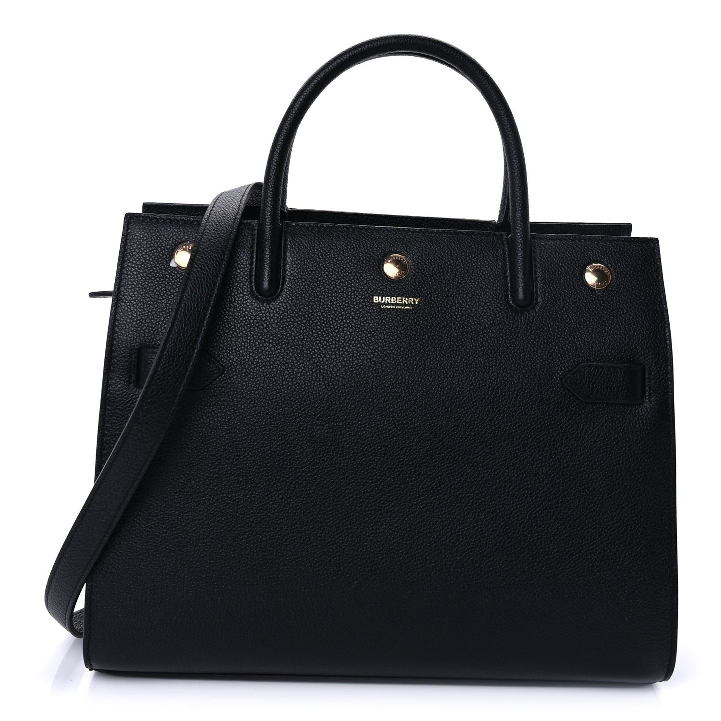 Grainy Calfskin Small Title Bag Black