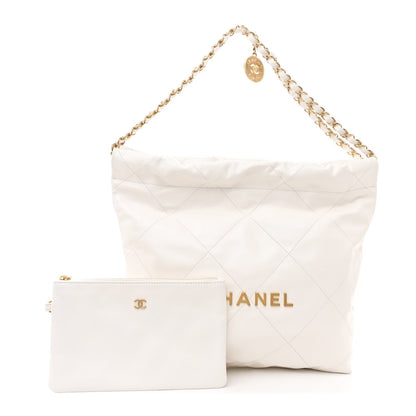 Chanel Shiny Calfskin Quilted Small 22 White 3 of 7