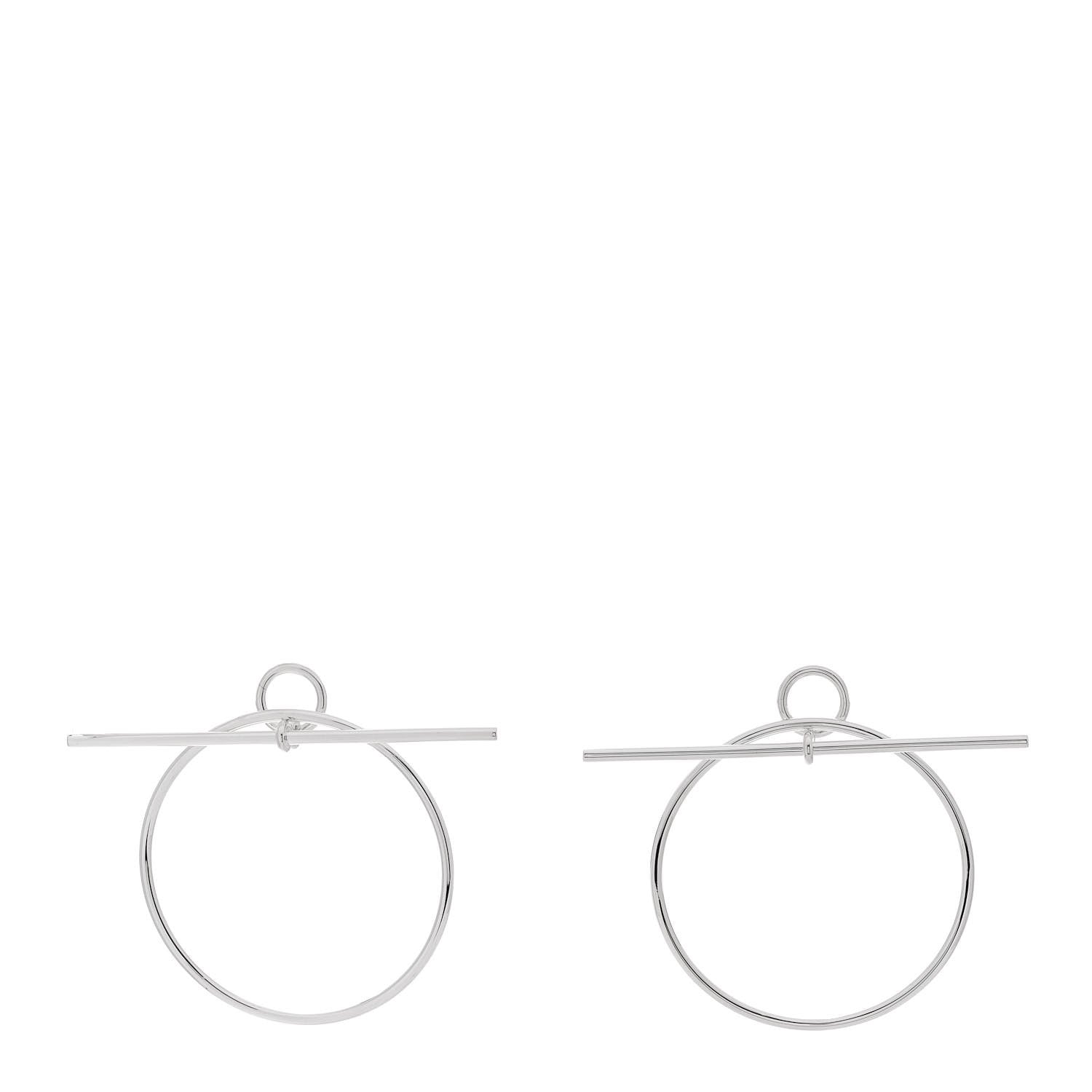 Hermes Sterling Silver MM Loop Earrings 1 of 6