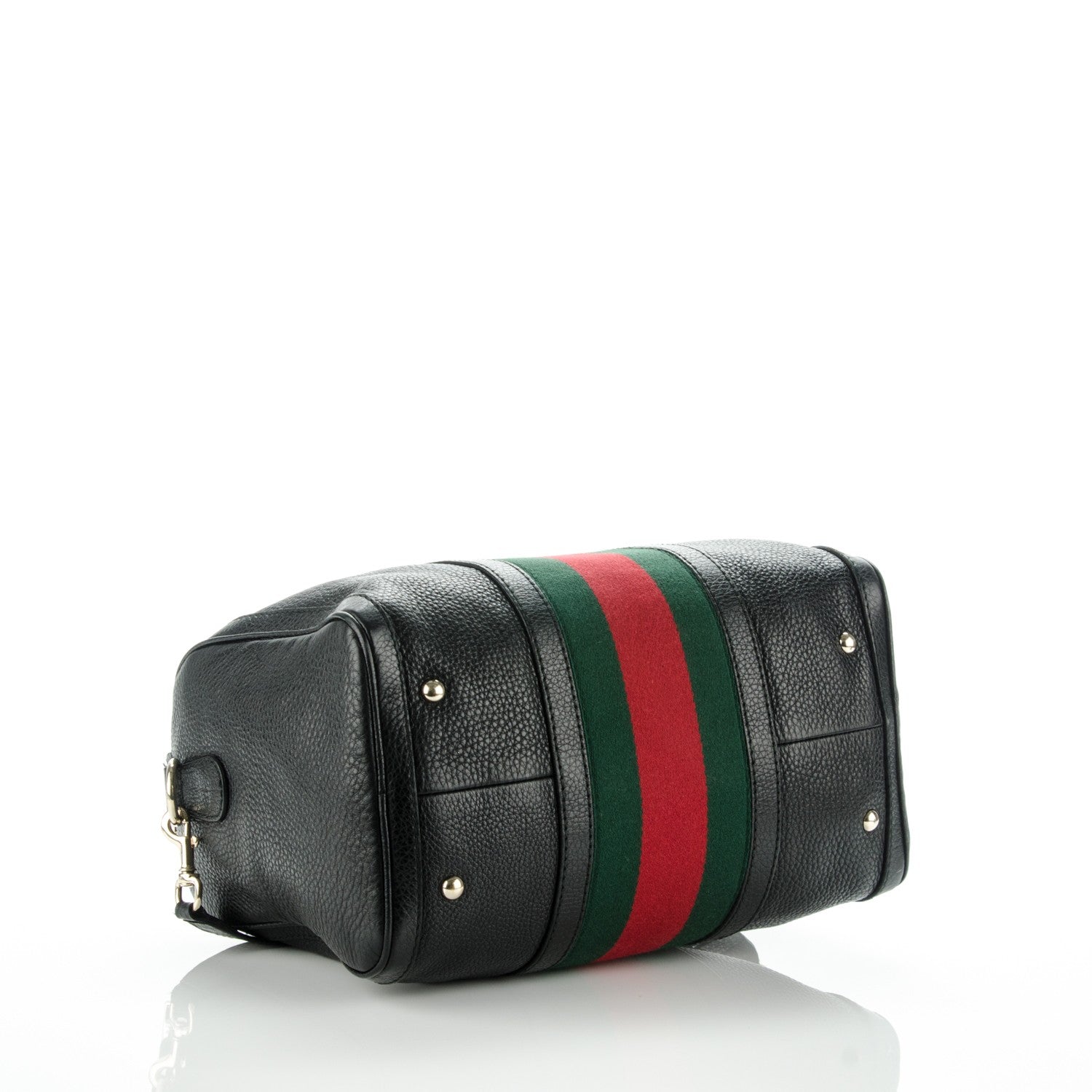 Gucci Calfskin Vintage Web Medium Boston Black 4 of 8
