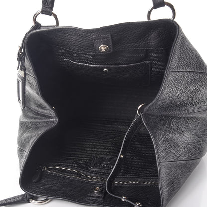 Prada Vitello Daino Tote Nero Black 5 of 8
