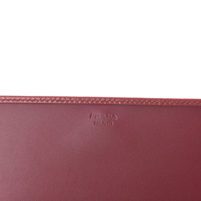 Prada Saffiano Vernice Metal Oro Chain Wallet Fragola 8 of 11