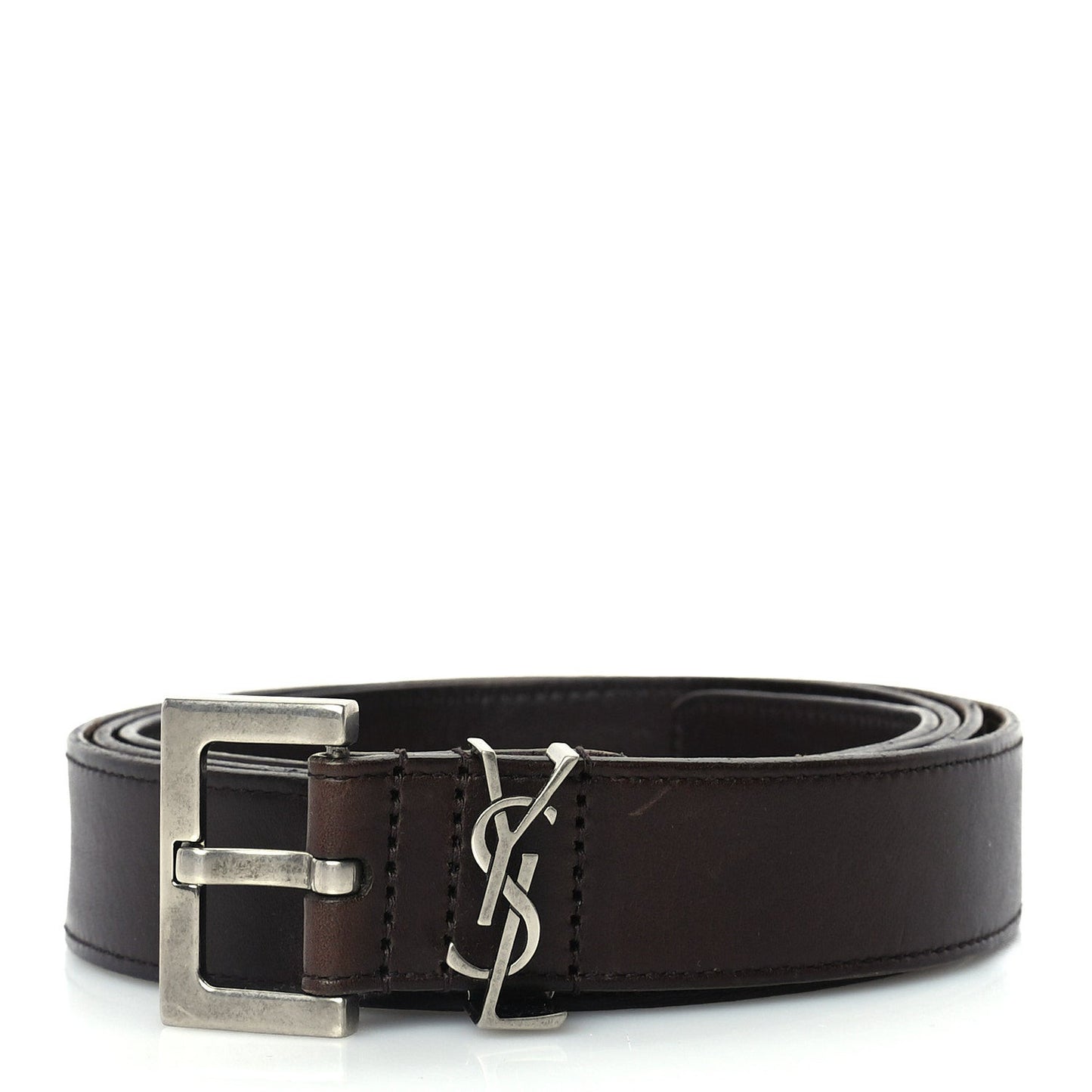 Smooth Calfskin Monogram Cassandre Square Buckle Belt 105 42  Oak Brown