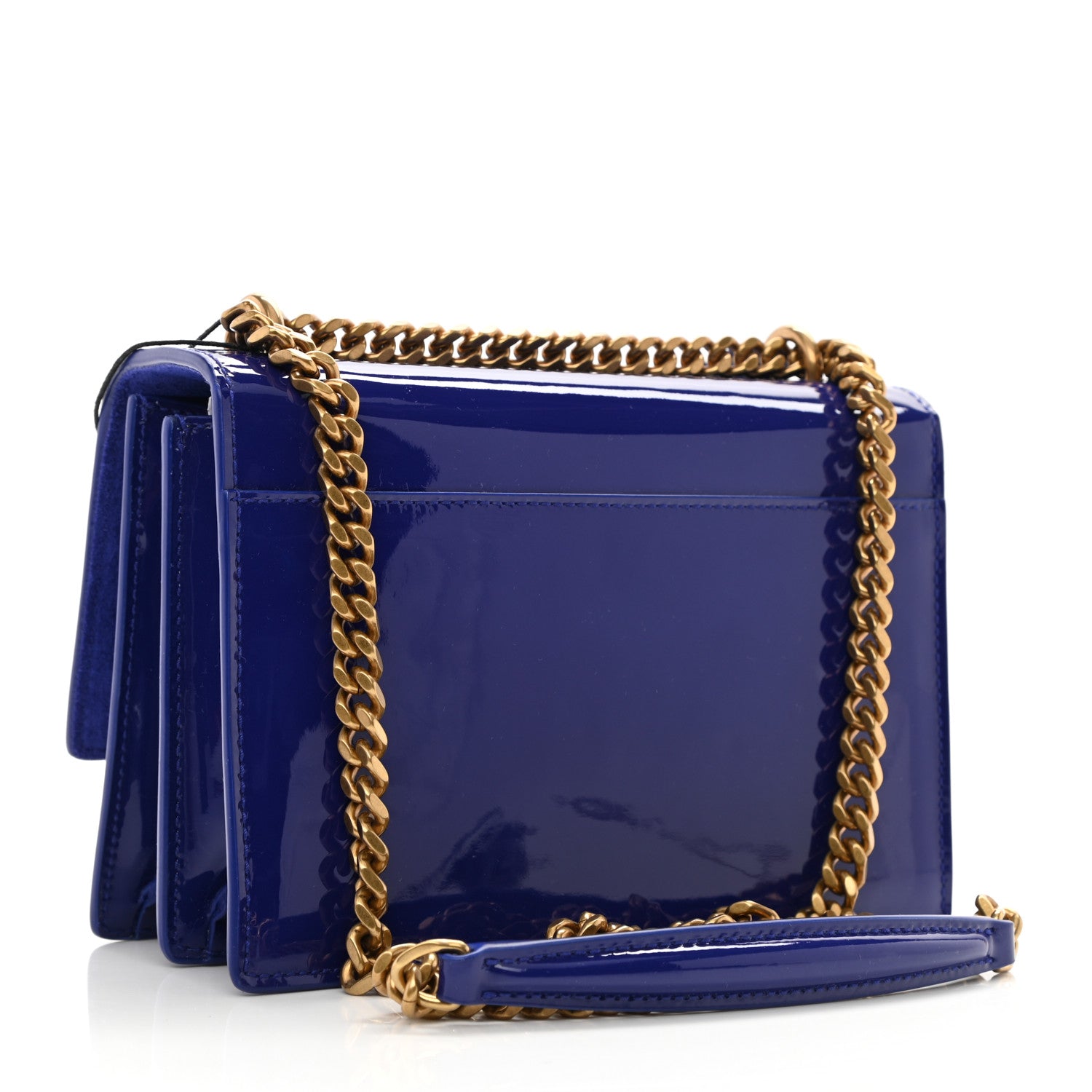 Saint Laurent Patent Small Monogram Sunset Royal Blue 3 of 10