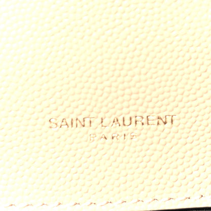Saint Laurent Grain De Poudre Textured Mixed Matelasse Medium Triquilt Monogram Satchel Dark Beige 4 of 8