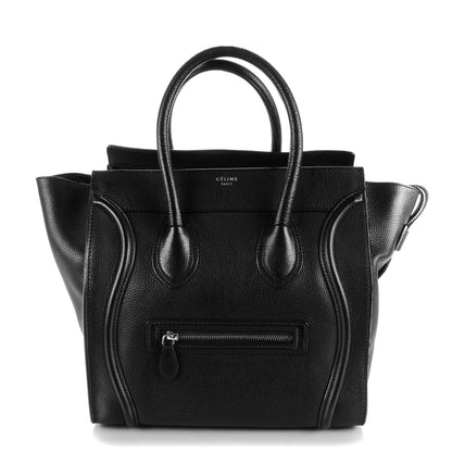 Celine Drummed Calfskin Micro Luggage Black 1 of 7