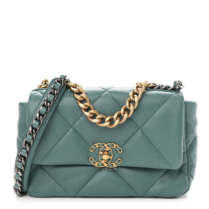 Chanel Lambskin Quilted Medium Chanel 19 Flap Green 1 of 11