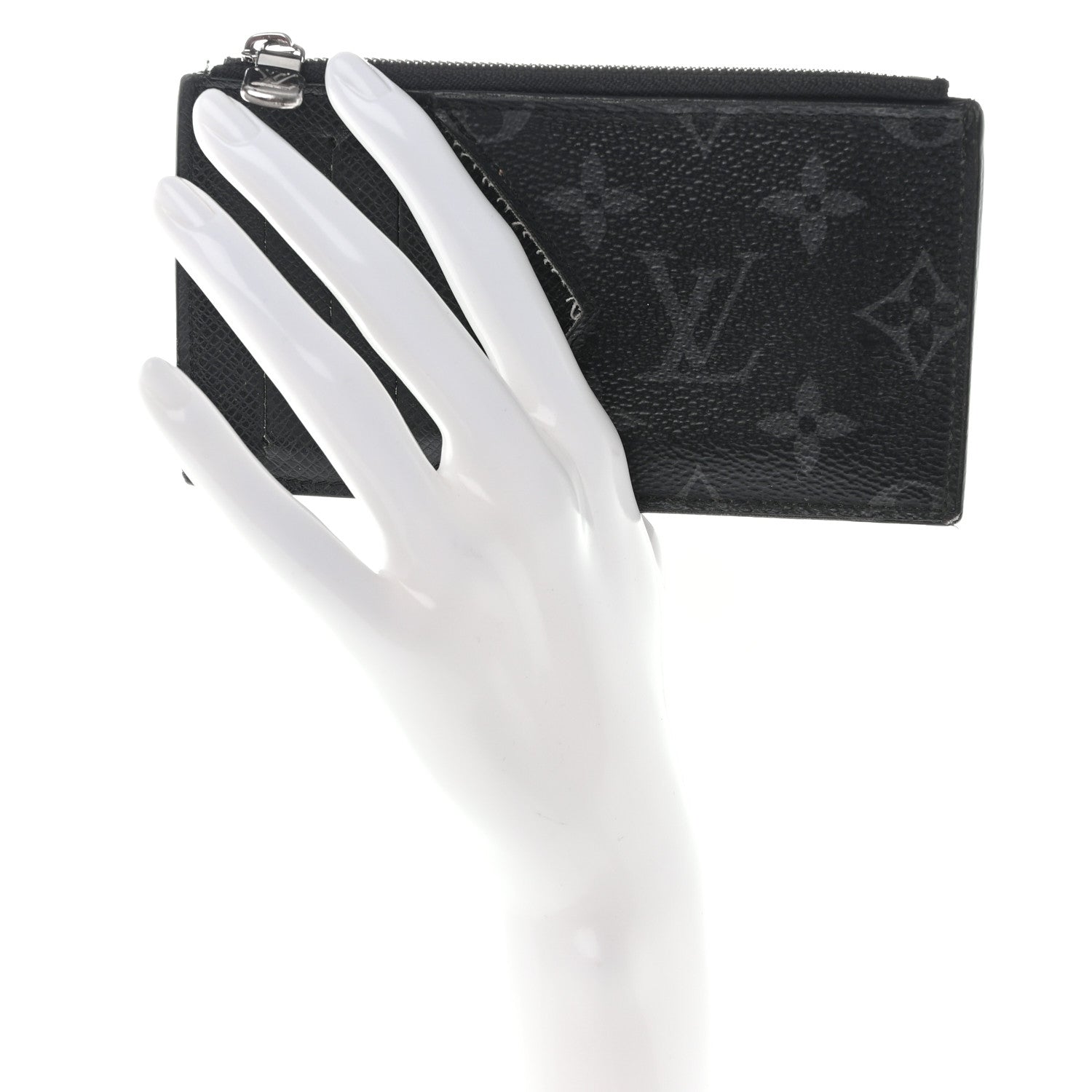 Louis Vuitton Monogram Eclipse Taiga Coin Card Holder 2 of 13