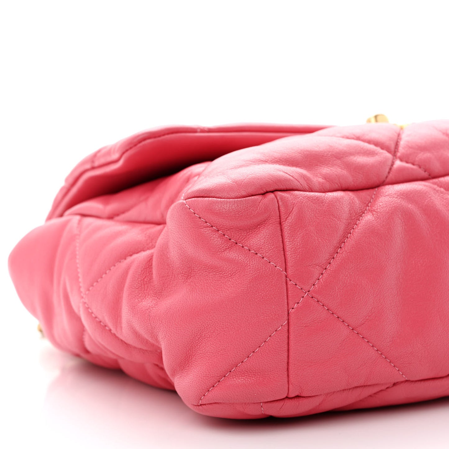 Goatskin Quilted Large Chanel 19 Flap Dark Pink