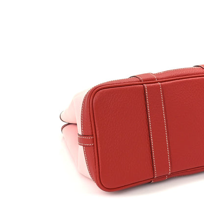 Hermes Toile Militaire Vache Country Garden Party Tote 30  Rose Sakura Rouge Duchesse 8 of 9
