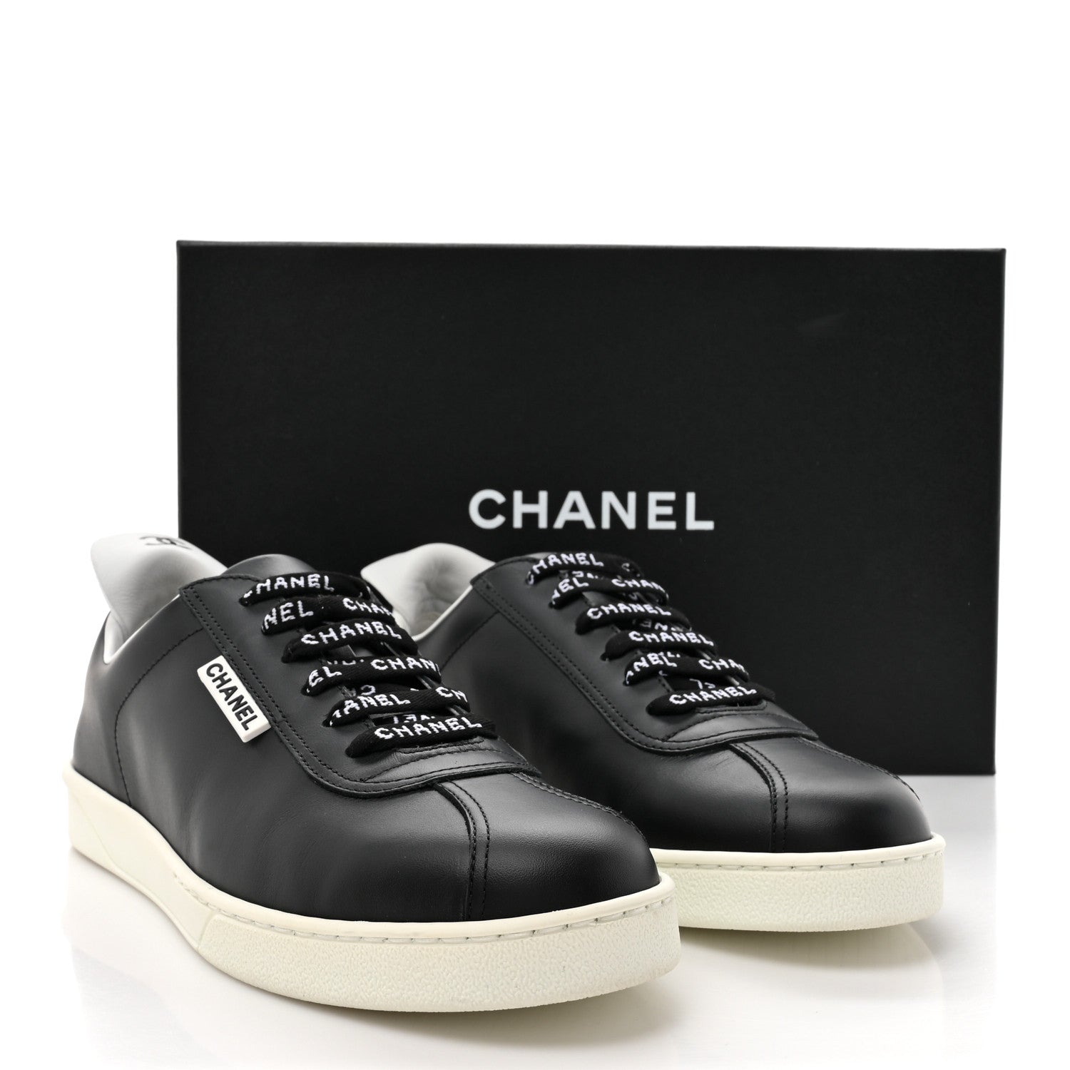 Chanel Calfskin CC Womens Sneakers 40 Black 10 of 10