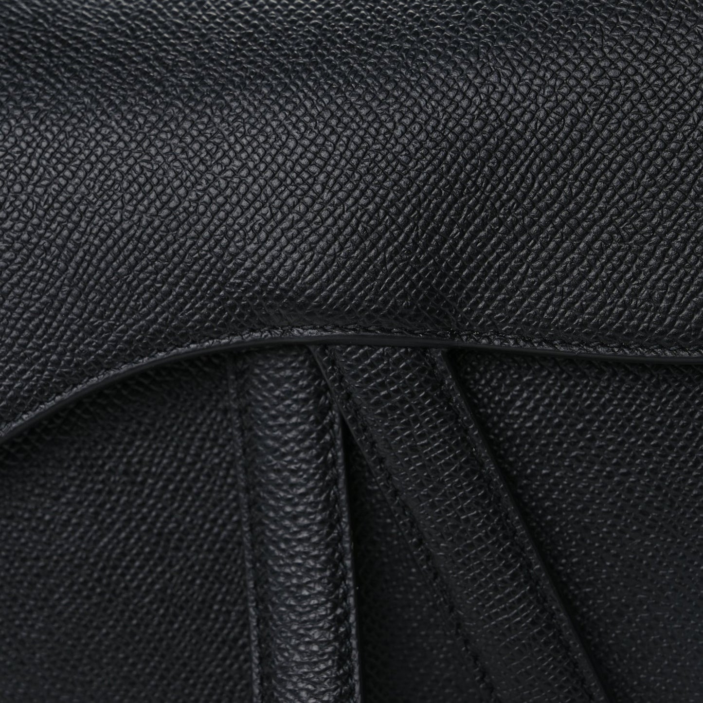 Grained Calfskin Saddle Bag Black (CARD)