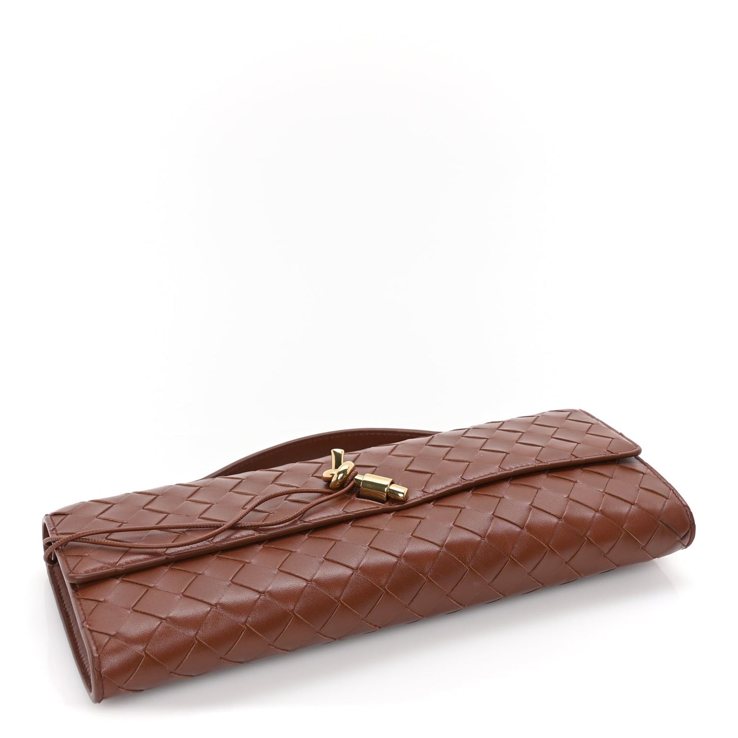 Nappa Intrecciato Long Andiamo Top Handle Clutch Sapele