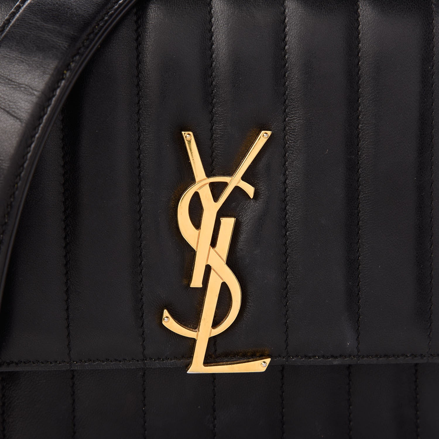 Saint Laurent Lambskin Matelasse Monogram Medium Vicky Chain Bag Black 8 of 10