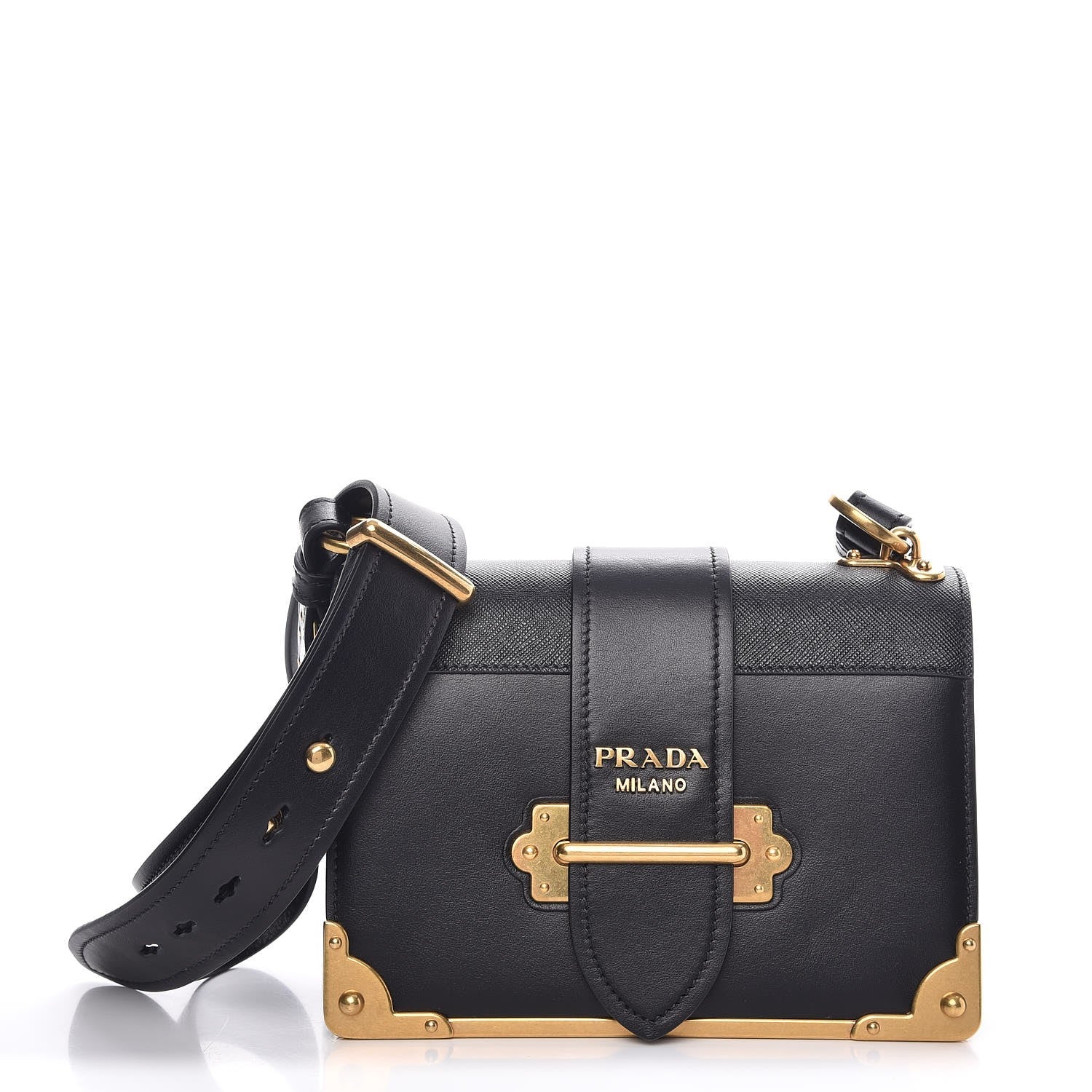 Prada City Calf Saffiano Cahier Bag Nero Black 1 of 6