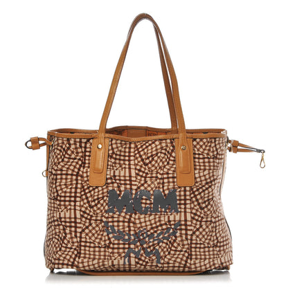 MCM Visetos Medium Liz Reversible Shopper Tote Cognac 5 of 15