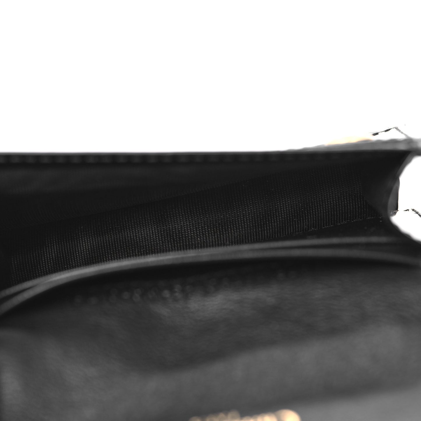 Patent Calfskin Saddle Card Holder Black
