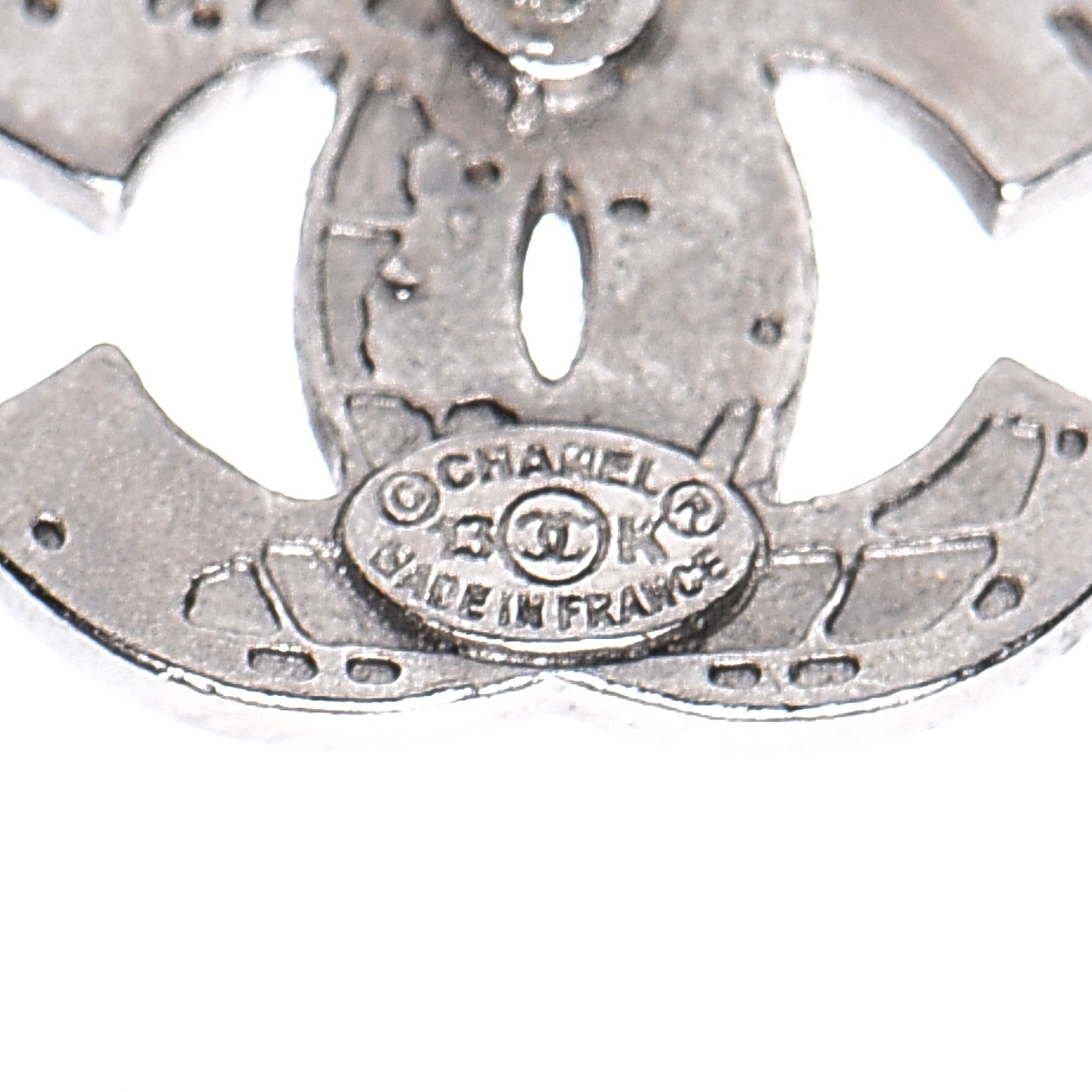 Chanel Enamel Map CC Earring Dark Silver 4 of 5