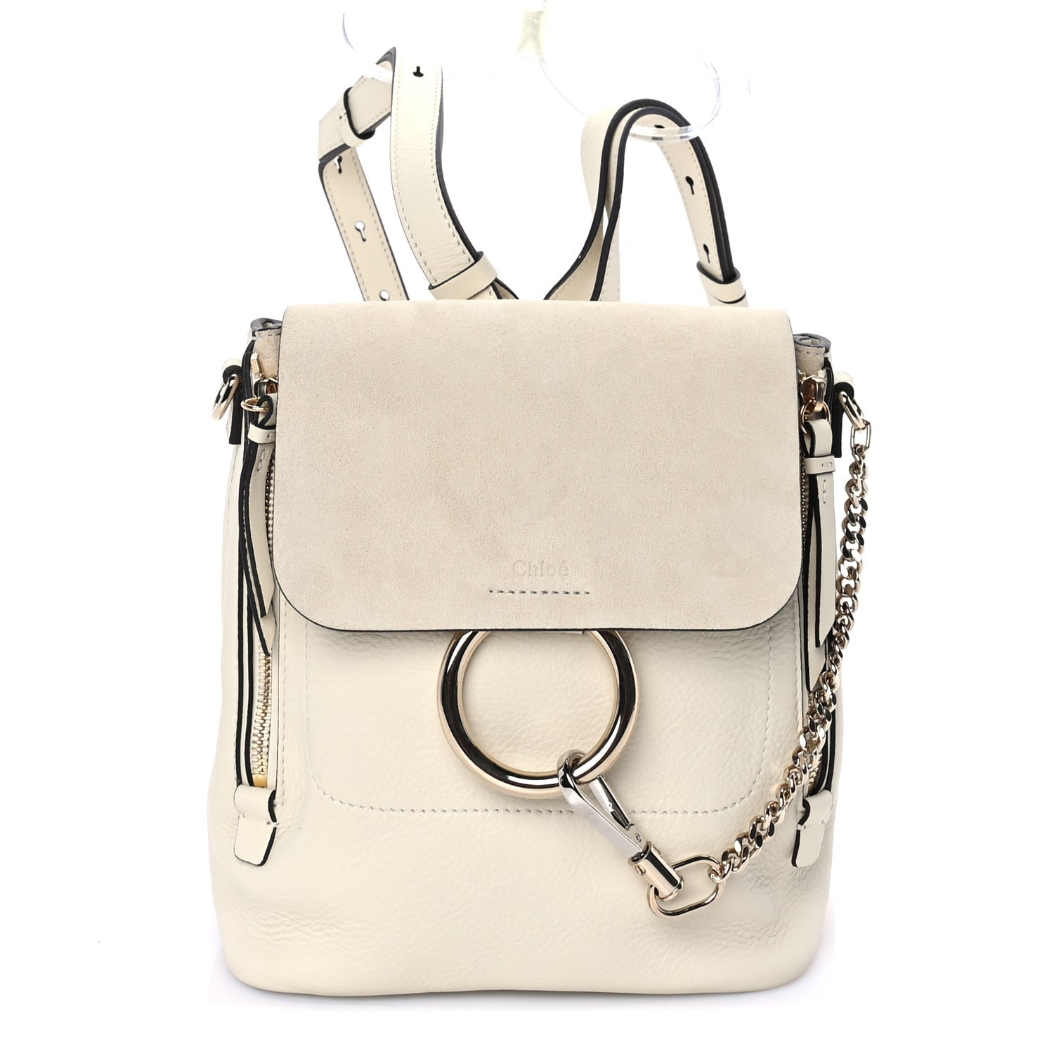 Chloe Suede Calfskin Small Faye Backpack  Off White 1 of 7