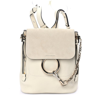 Chloe Suede Calfskin Small Faye Backpack  Off White 1 of 7