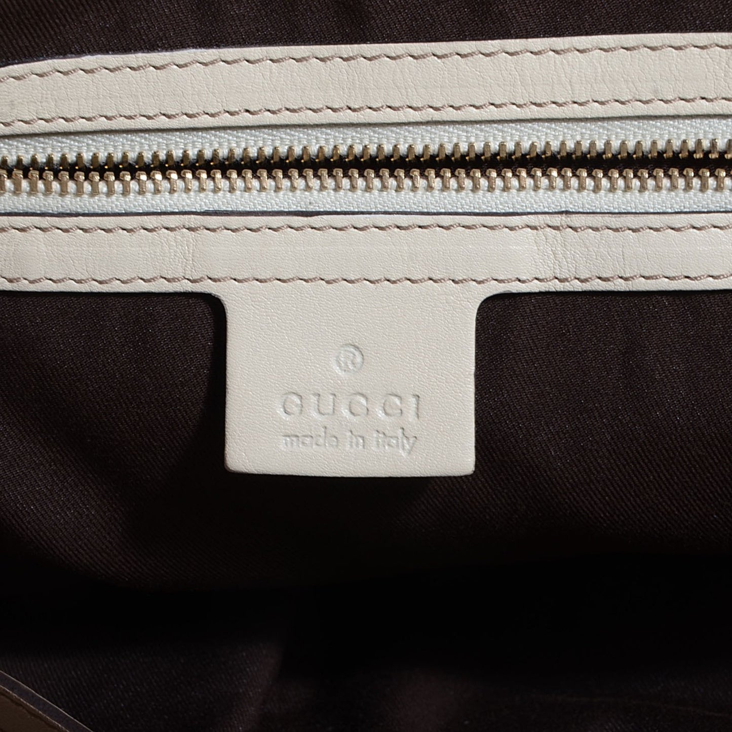 Leather Web Large Britt Tote Off White