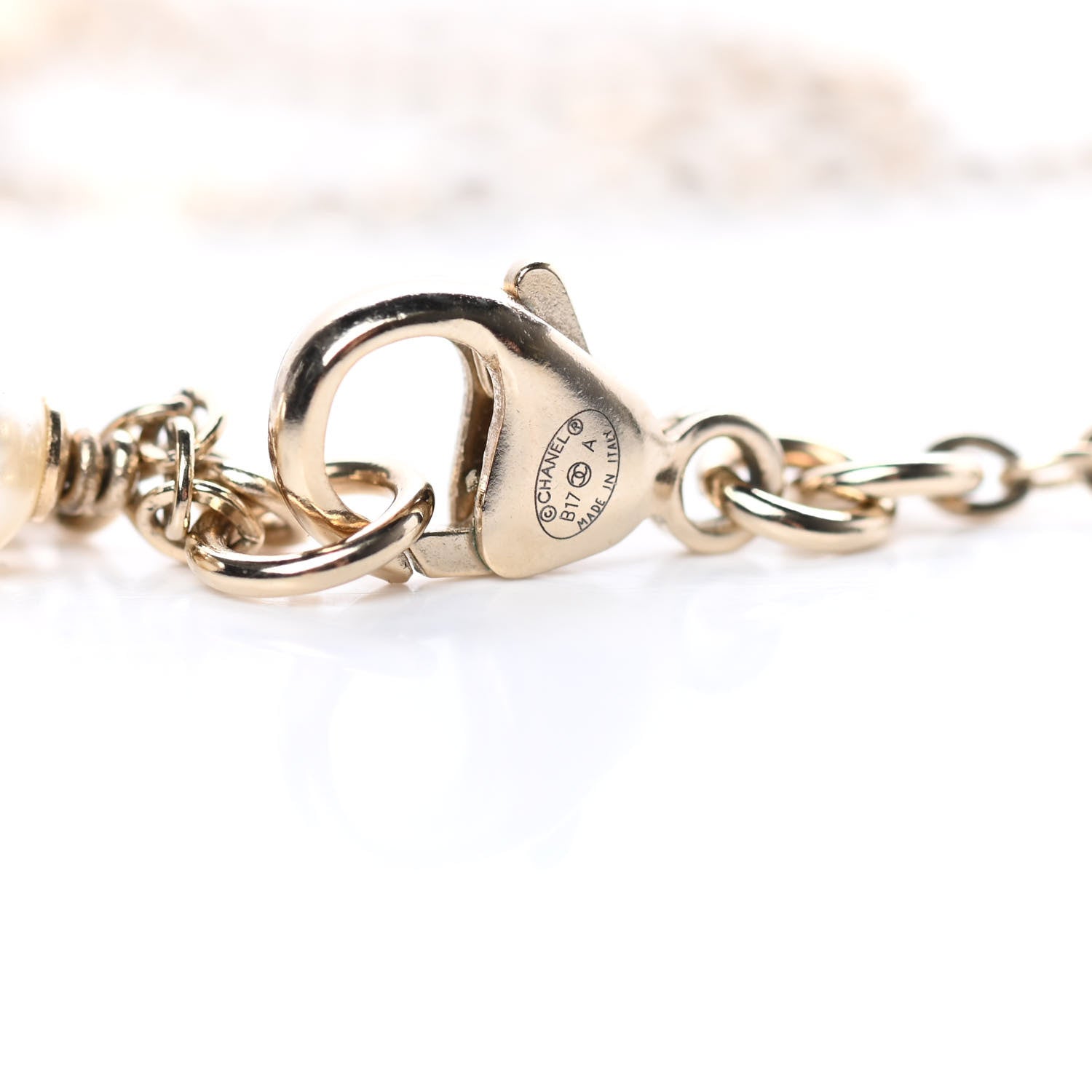 Chanel Crystal CC Necklace Light Gold 4 of 5