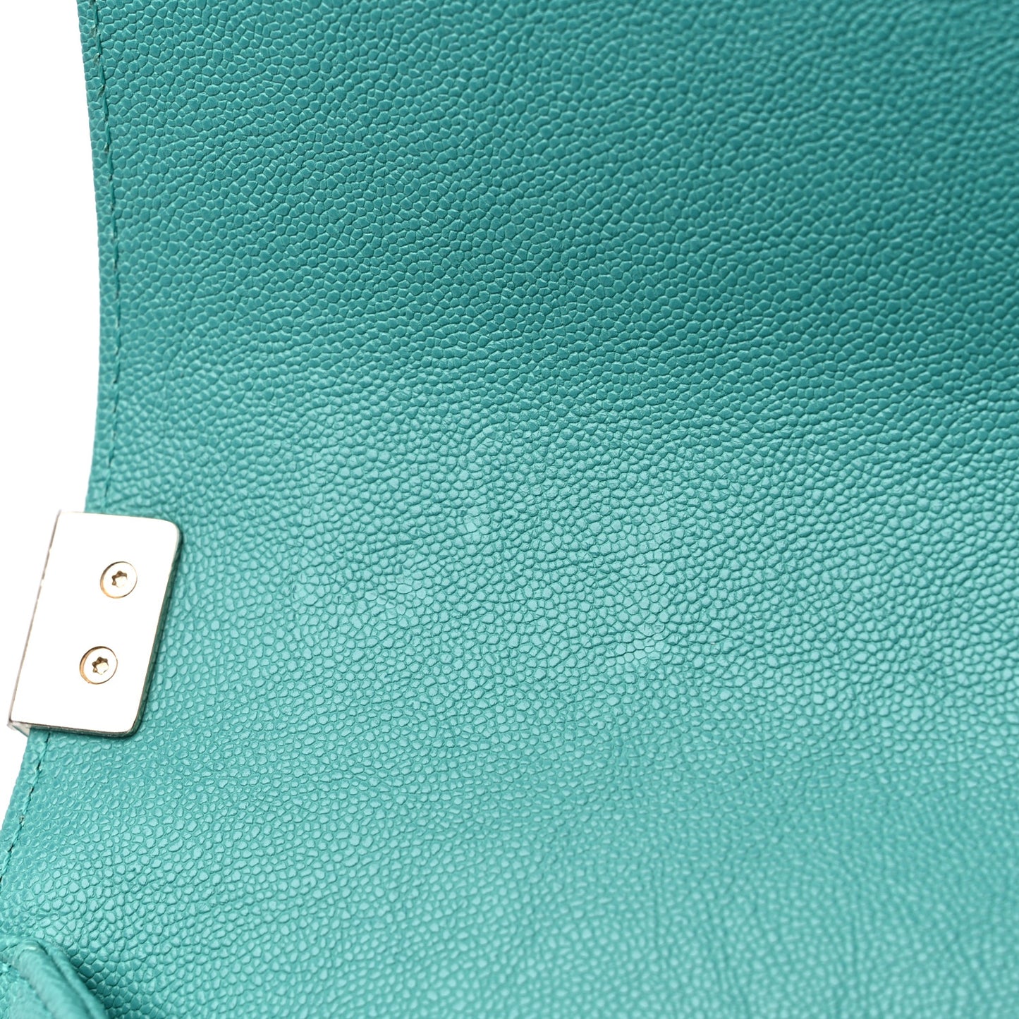 Caviar Chevron Quilted Small Boy Flap Green