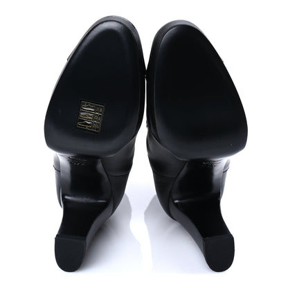 Chanel Lambskin Patent Cap Toe Pearl CC Ankle Boots 37.5 Black 6 of 7