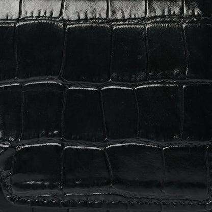 Burberry Calfskin Crocodile Embossed TB Continental Wallet Black 7 of 7
