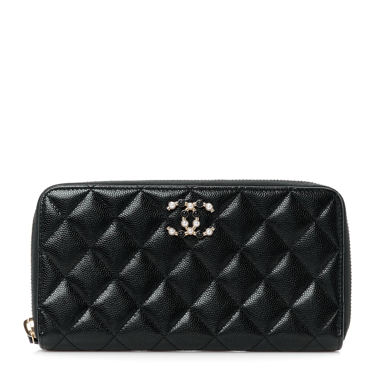 Chanel Caviar Quilted Pearl Coco Candy Large Gusset Zip Black 1 of 13