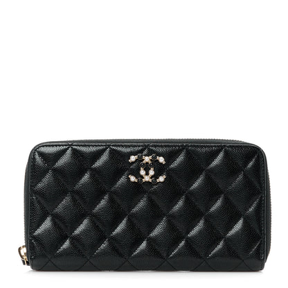 Chanel Caviar Quilted Pearl Coco Candy Large Gusset Zip Black 1 of 13