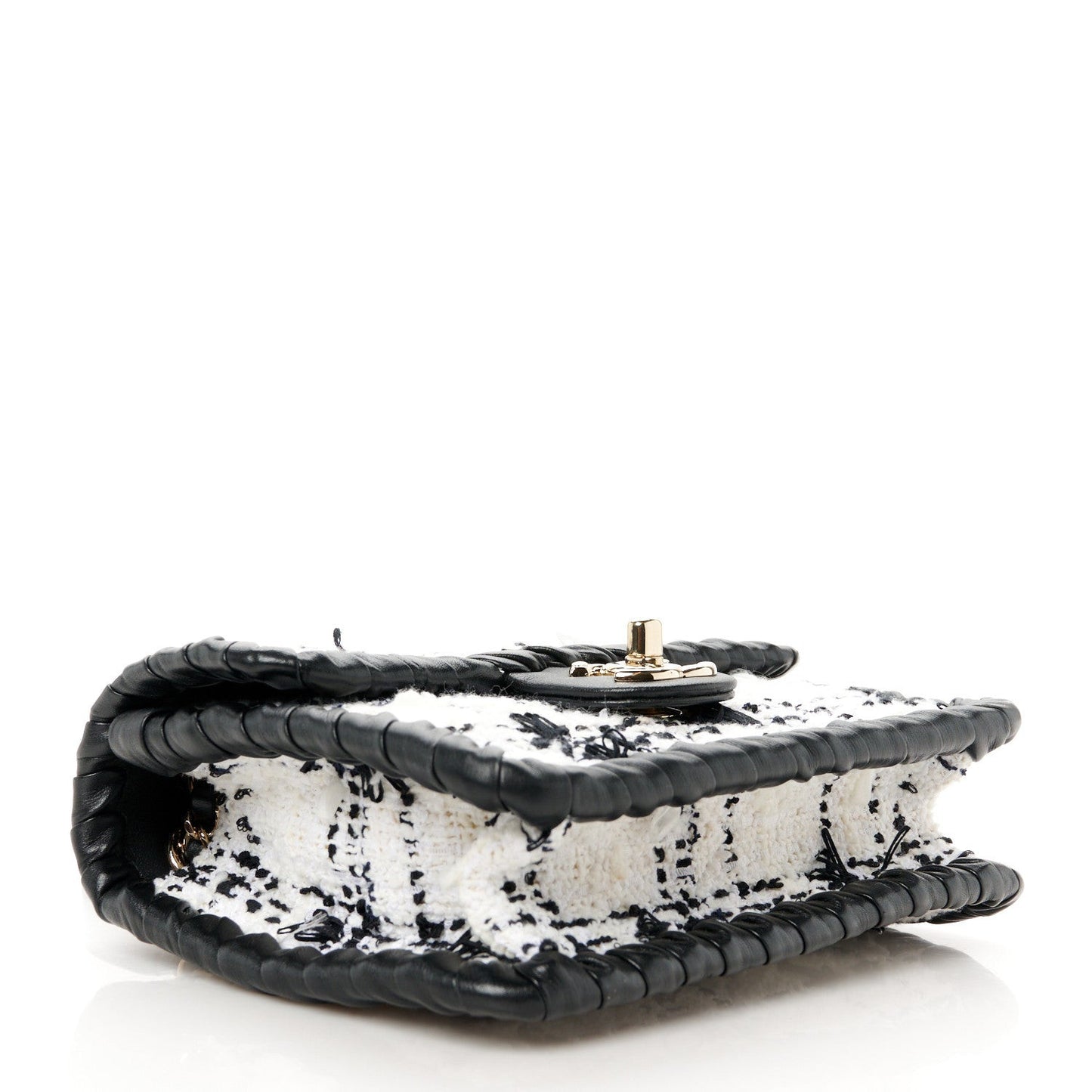 Tweed Braided Calfskin Mini My Own Frame Flap Grey Black