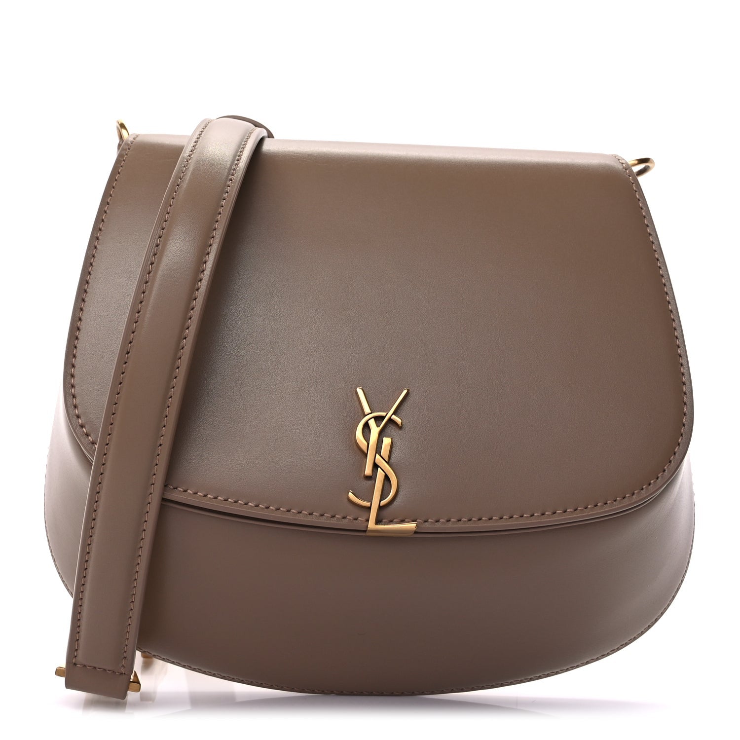 Saint Laurent Box Calfskin Mini Voltaire Top Handle Bag  Dark Toffee 1 of 8