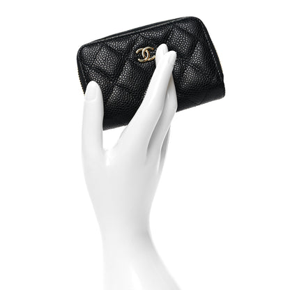 Chanel Caviar Quilted Zip Coin Purse Black 2 of 8