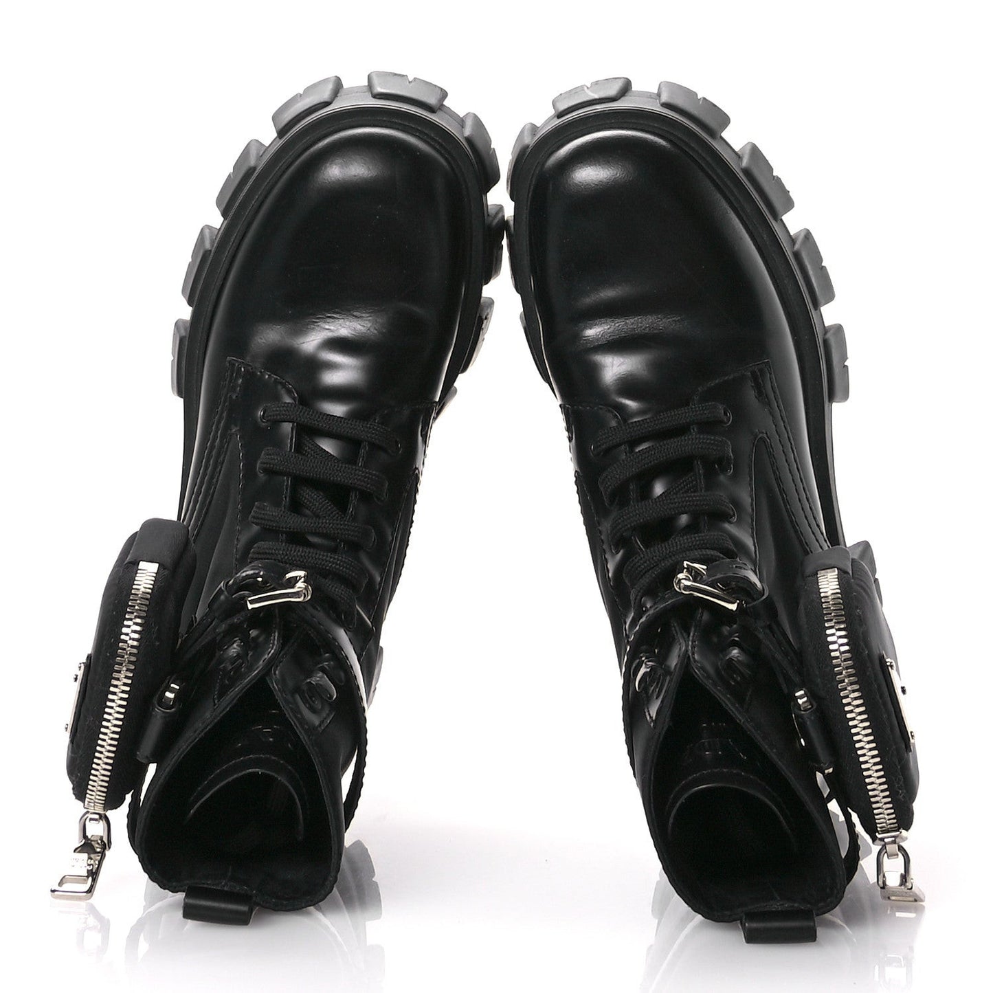 Spazzolato Rois Re-Nylon Metal Triangle Logo Monolith Pouch Pocket 55mm Boots 35.5 Black