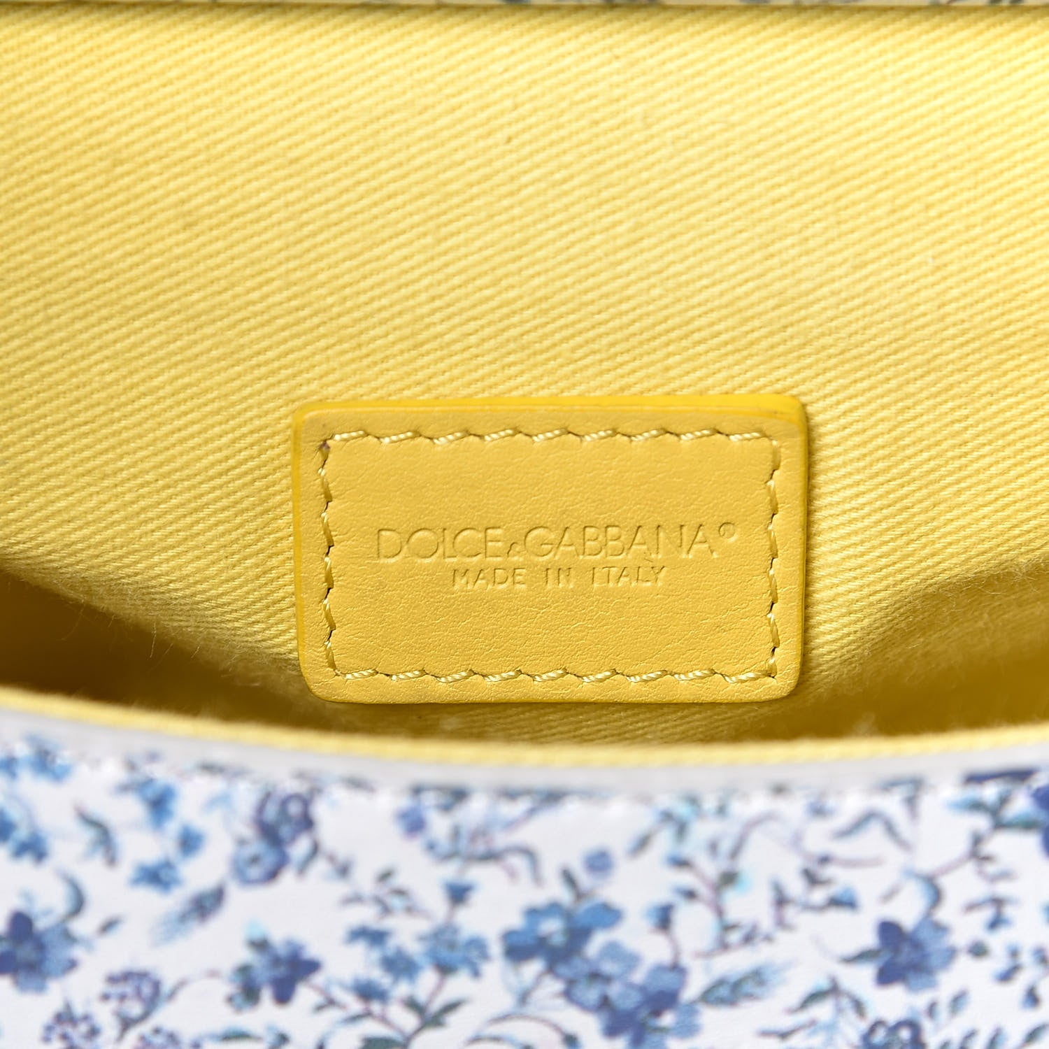 Dolce & Gabbana Dauphine Floral Print Micro Miss Sicily Satchel Blue White 7 of 10