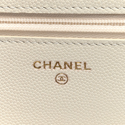 Chanel Caviar Quilted Wallet on Chain WOC White 6 of 11