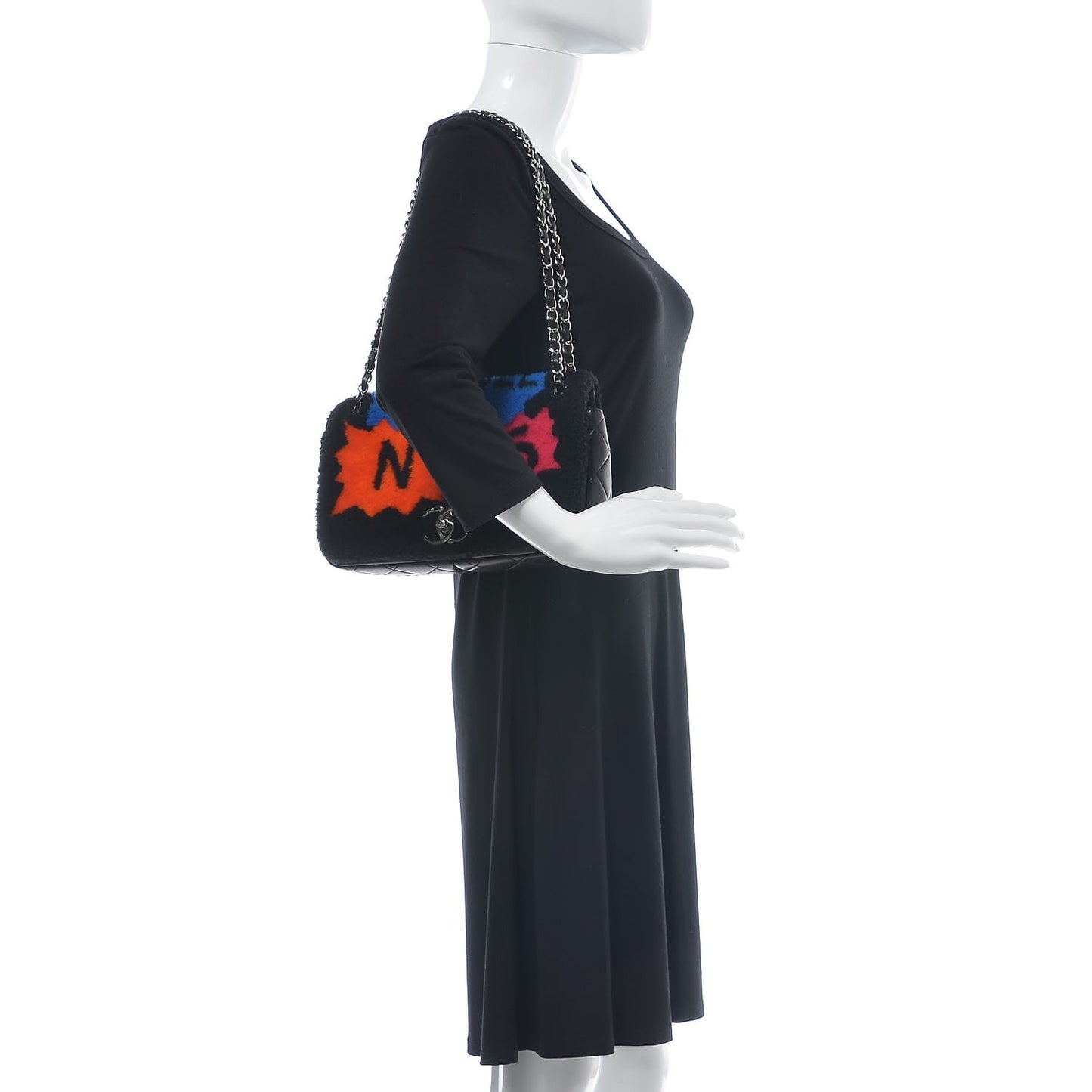 Shearling Lambskin Medium 100% Flap Black