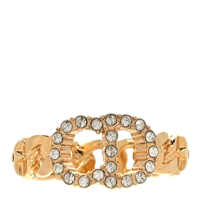 Christian Dior Metal Crystal Danseuse Etoile Chain Ring M 52 6 Gold 1 of 4