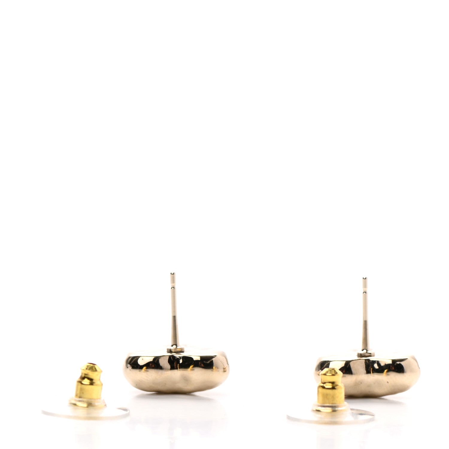 Chanel CC Heart Earrings Gold 3 of 4