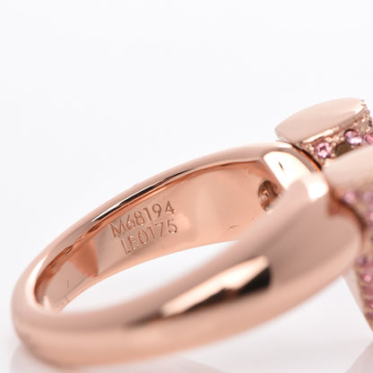 Louis Vuitton Crystal Essential V Strass Ring S 5.5 Pink Gold 5 of 6