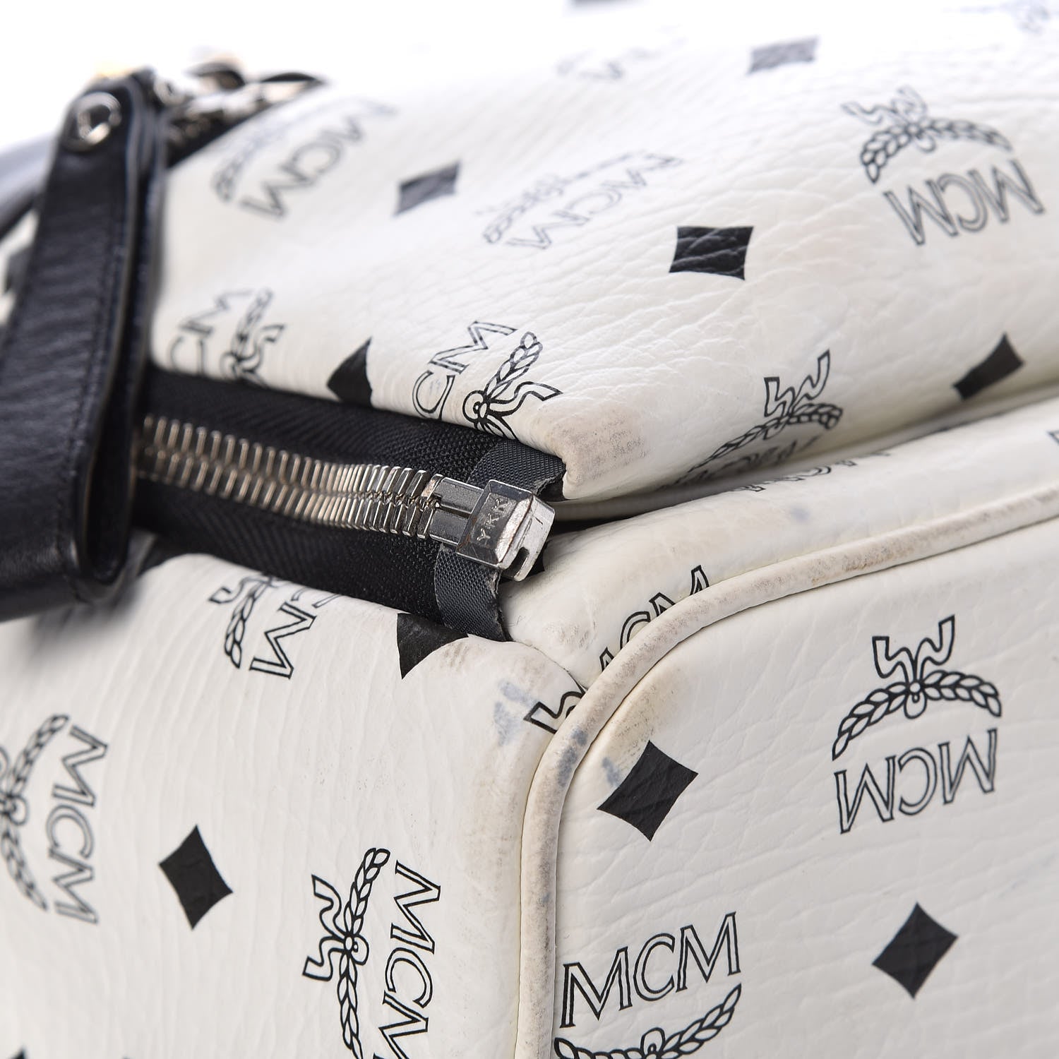 MCM Visetos Studded Medium Dual Stark Backpack White 17 of 32