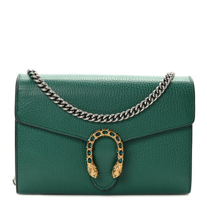 Gucci Calfskin Mini Dionysus Chain Wallet Emerald 1 of 10