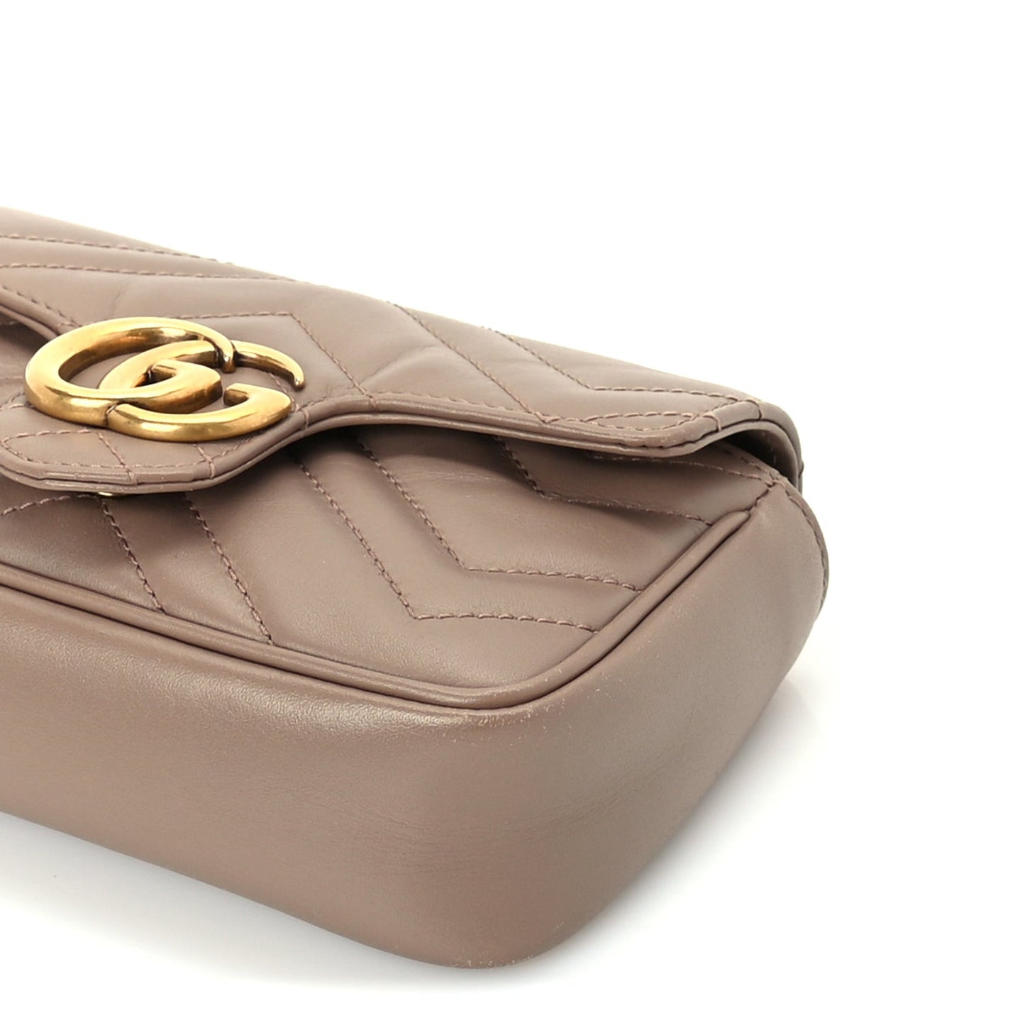 Calfskin Matelasse Super Mini GG Marmont Shoulder Bag  Porcelain Rose