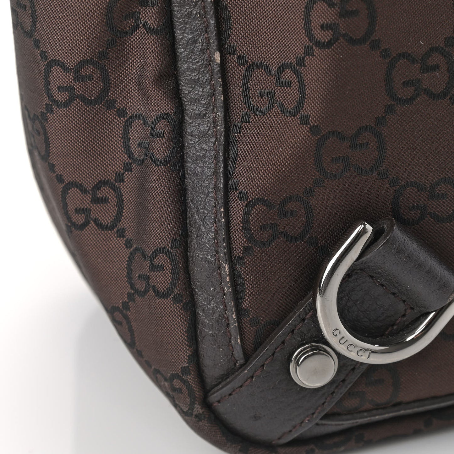 Nylon Monogram Large Abbey Tote Dark Brown