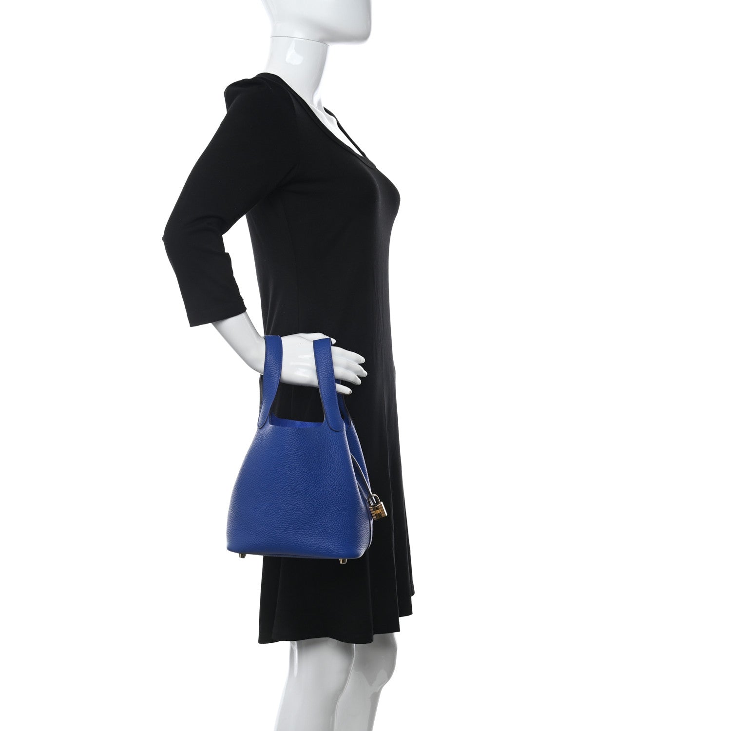 Hermes Taurillon Clemence Picotin Lock 18 PM Bleu Electrique 2 of 11