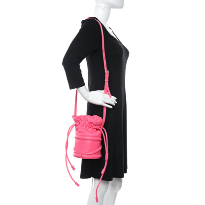 Alexander McQueen Calfskin The Soft Curve Drawstring Bag Neon Pink 2 of 11