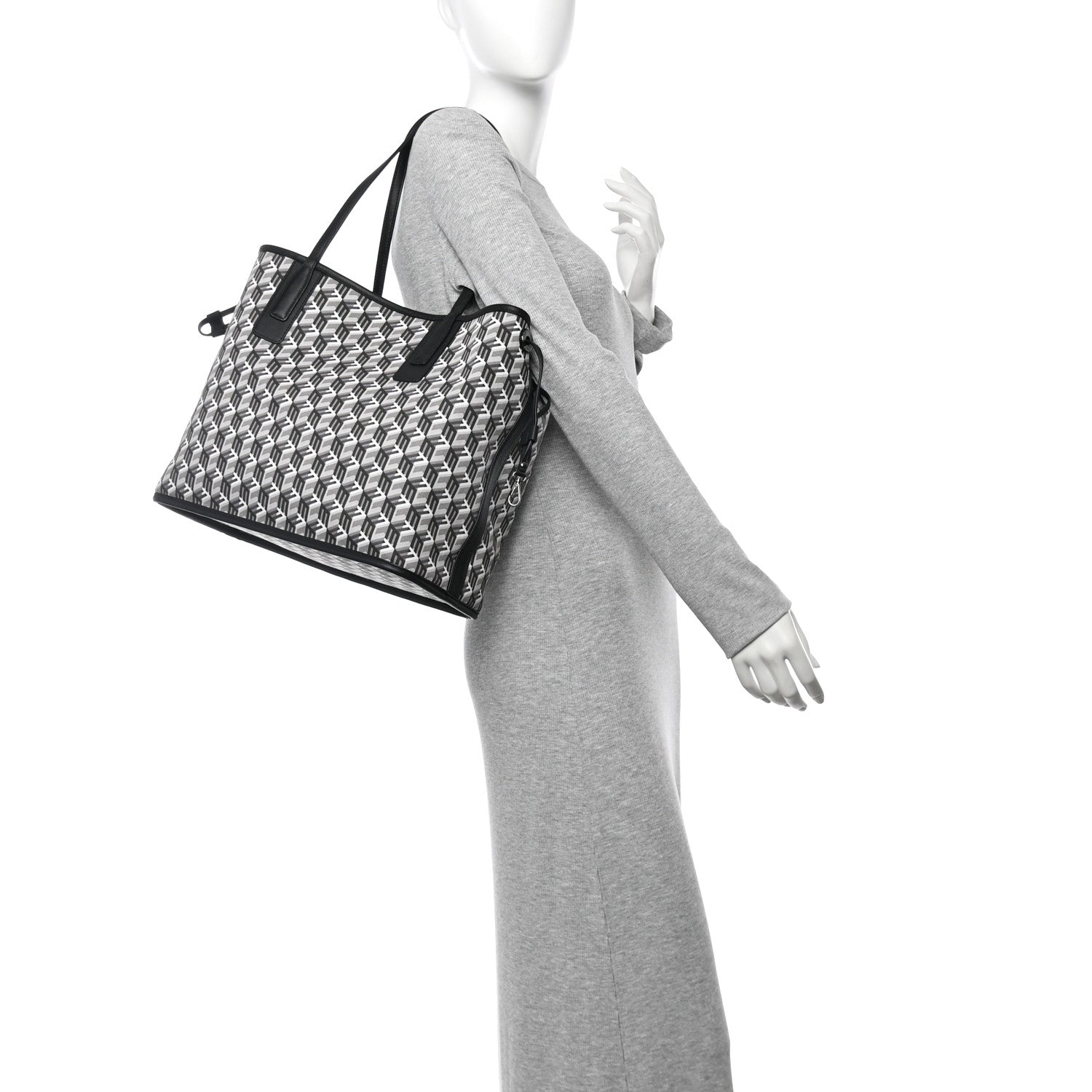 MCM Visetos Medium Liz Reversible Shopper Tote Black 2 of 16